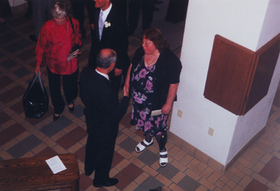 Judy Spahn (in red), Mark Spahn (Back) & Jill Parnes