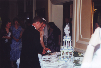 Andrew & Sarah Cutting The Cake