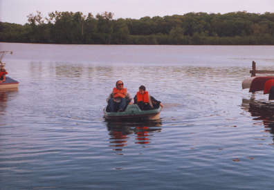 Howard & Louis in Pedal Boat