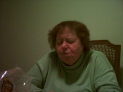 Grandma Renee during taste test.